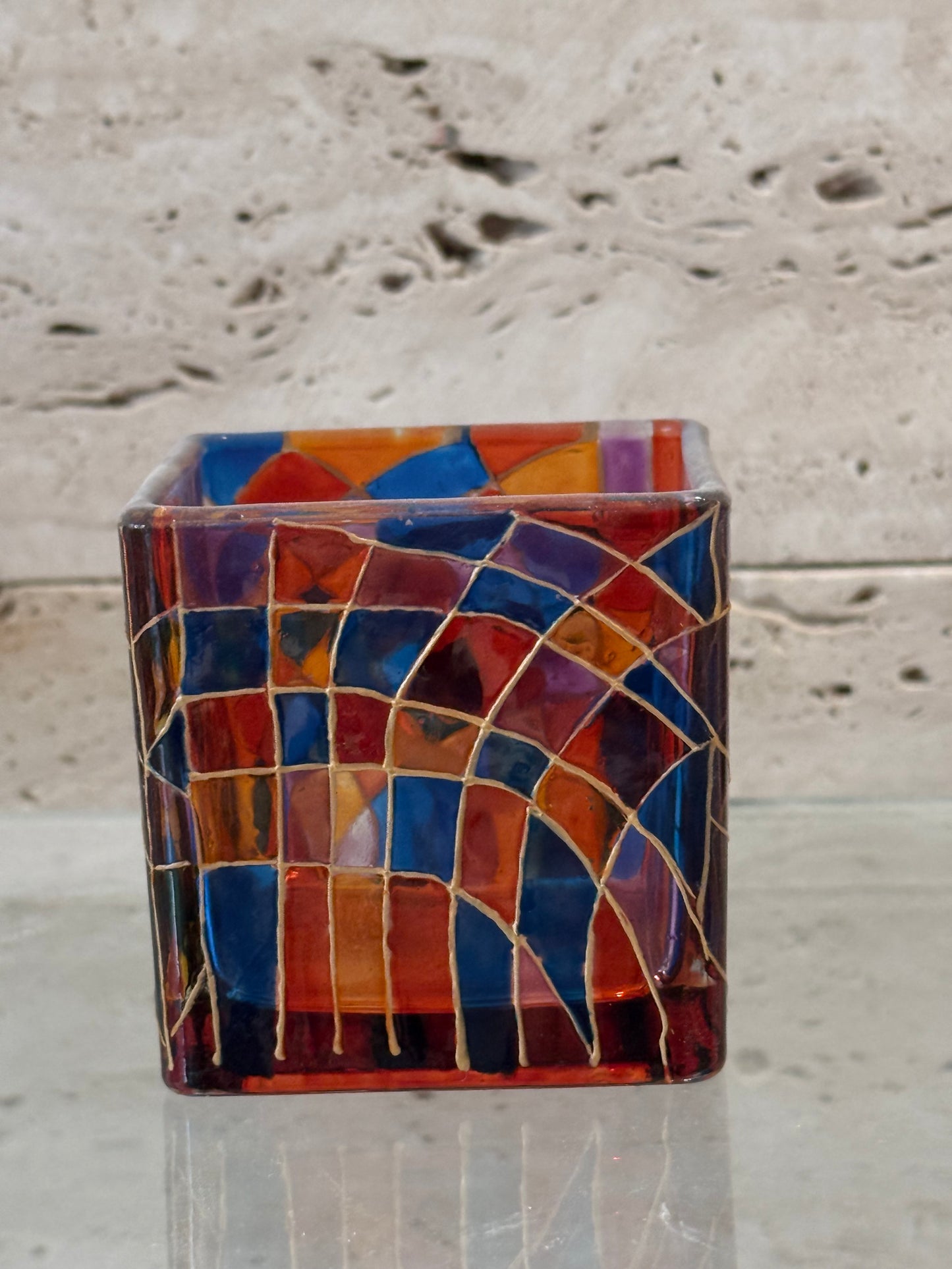 Square candle holder (rainbow)