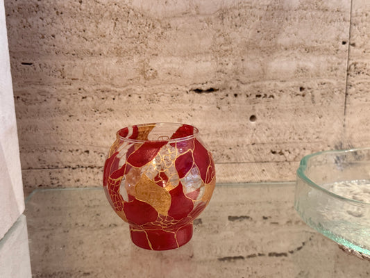 Tall candle holder (golden red)